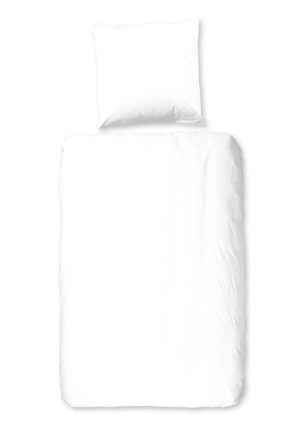 Good Morning Dekbedovertrek "uni dessin" - Wit - (135x200 cm) - Katoen Flanel