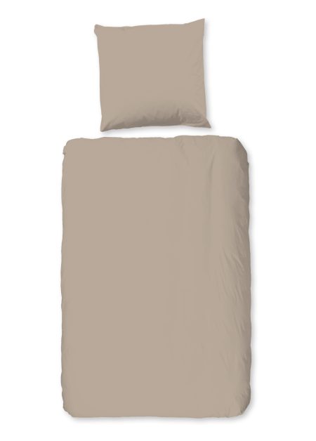 Good Morning Dekbedovertrek "uni dessin" - Zand - (135x200 cm) - Katoen Flanel