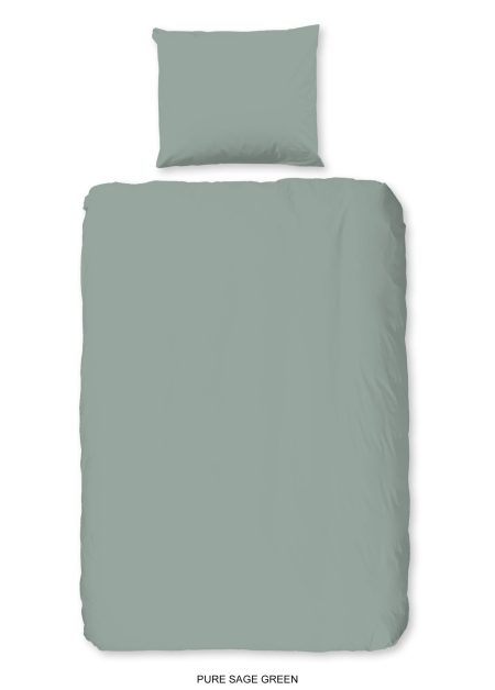 Pure Dekbedovertrek "uni dessin" - Groen - (140x200/220 cm) - Microfiber