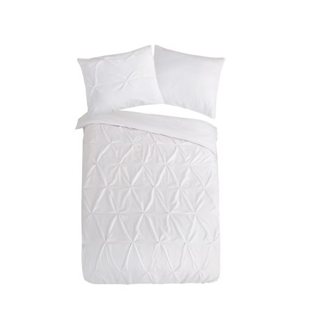 Pure Dekbedovertrek "luxe stiksel plooien" - Wit - (140x200/220 cm) - Microfiber
