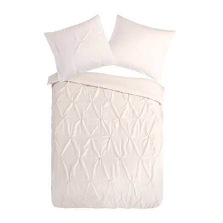 Pure Dekbedovertrek "luxe stiksel plooien" - Zand - (140x200/220 cm) - Microfiber