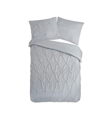 Pure Dekbedovertrek "luxe stiksel plooien" - Zilver - (140x200/220 cm) - Microfiber