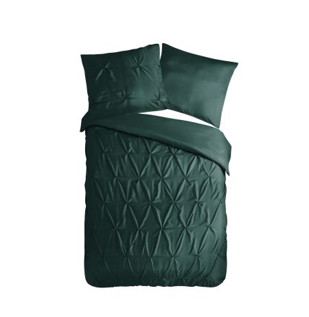 Pure Dekbedovertrek "luxe stiksel plooien" - Groen - (140x200/220 cm) - Microfiber