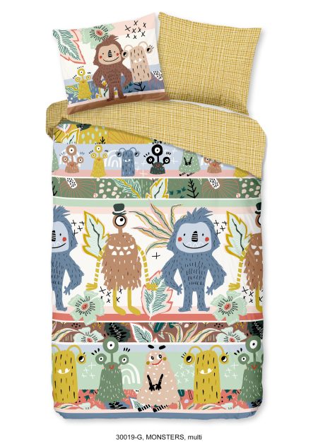 Good Morning Kinderdekbedovertrek "monster dieren" - Multi - (140x200/220 cm) - Katoen