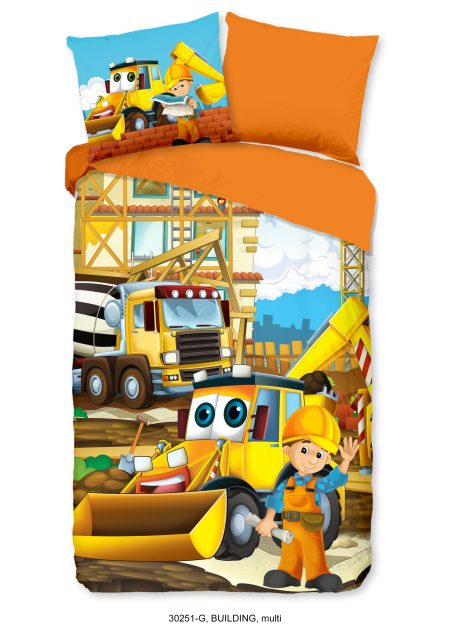 Good Morning Kinderdekbedovertrek "graafmachine" - Multi - (140x200/220 cm) - Katoen