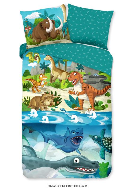 Good Morning Kinderdekbedovertrek "dinosaurussen" - Multi - (140x200/220 cm) - Katoen
