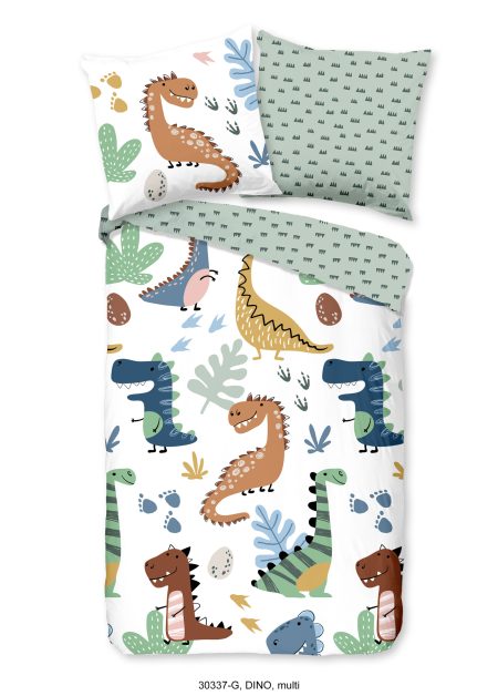 Good Morning Kinderdekbedovertrek "dino's" - Multi - (135x200 cm) - Katoen