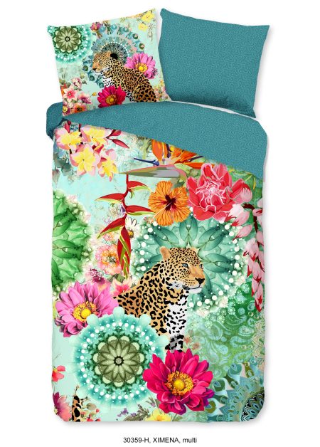 HIP Dekbedovertrek "mandala's, bloemen en een luipaard" - Multi - (140x200/220 cm) - Katoen Satijn