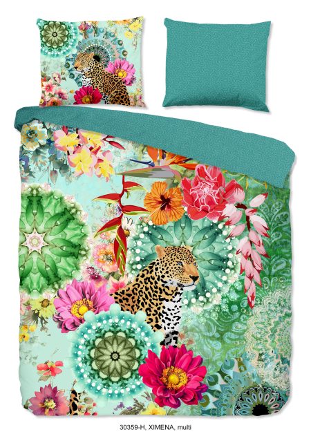 HIP Dekbedovertrek "mandala's, bloemen en een luipaard" - Multi - (200x200/220 cm) - Katoen Satijn