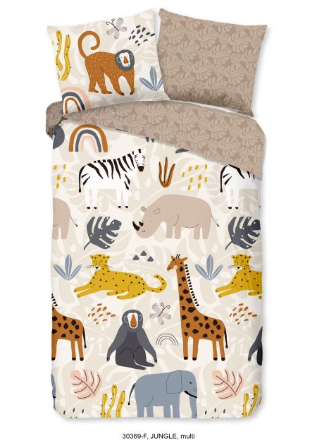 Good Morning Kinderdekbedovertrek "dieren" - Multi - (140x200/220 cm) - Katoen Flanel