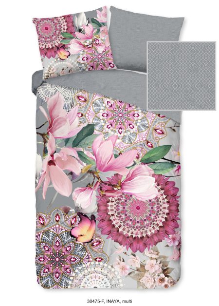 HIP Dekbedovertrek "mandala's en magnolia bloemen" - Multi - (140x200/220 cm) - Katoen Flanel