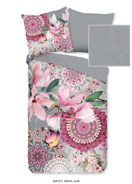 HIP Dekbedovertrek "mandala's en magnolia bloemen" - Multi - (135x200 cm) - Katoen Flanel