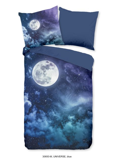 Pure Dekbedovertrek "maan met sterrenhemel" - Multi - (135x200 cm) - Microfiber