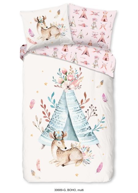 Good Morning Kinderdekbedovertrek "tipi-tenten / boho" - Multi - (140x200/220 cm) - Katoen