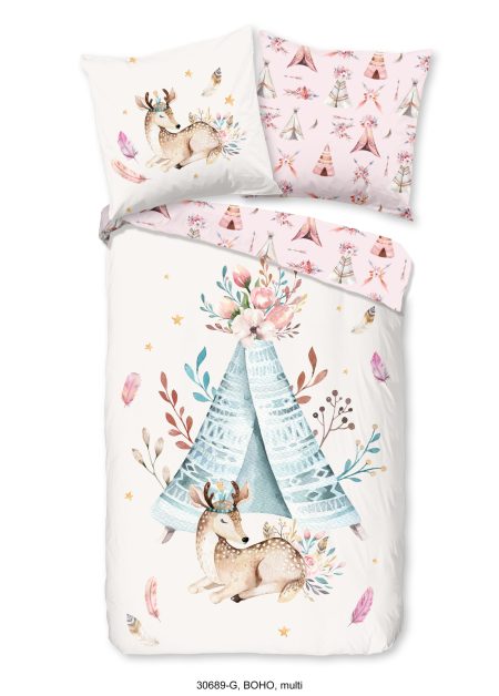 Good Morning Kinderdekbedovertrek "tipi-tenten / boho" - Multi - (135x200 cm) - Katoen