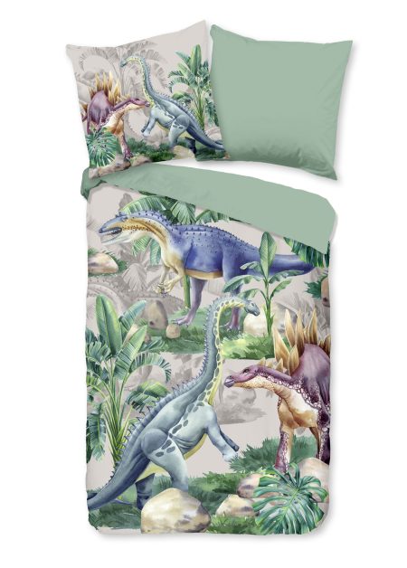 Good Morning Kinderdekbedovertrek "dinosaurussen" - Multi - (135x200 cm) - Katoen