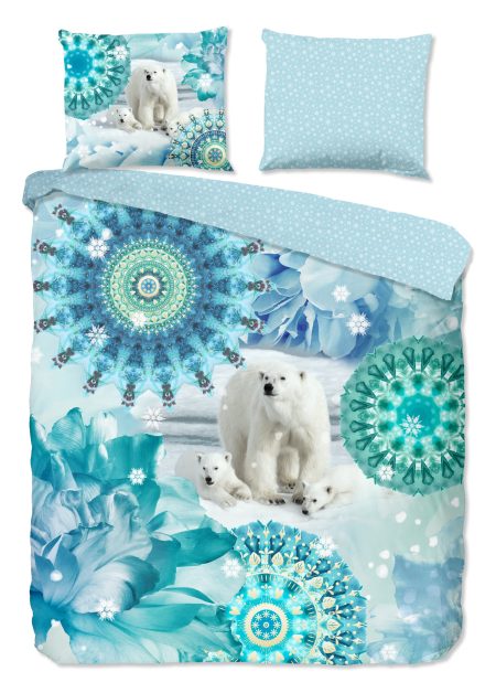 HIP Dekbedovertrek "mandala's en ijsberen" - Blauw - (240x200/220 cm) - Katoen Flanel