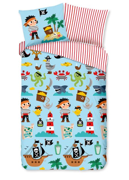 Good Morning Kinderdekbedovertrek "piraten/ zee thema" - Multi - (140x200/220 cm) - Katoen