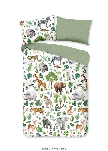 Good Morning Kinderdekbedovertrek "Afrikaanse dieren / big five" - Multi - (140x200/220 cm) - Katoen