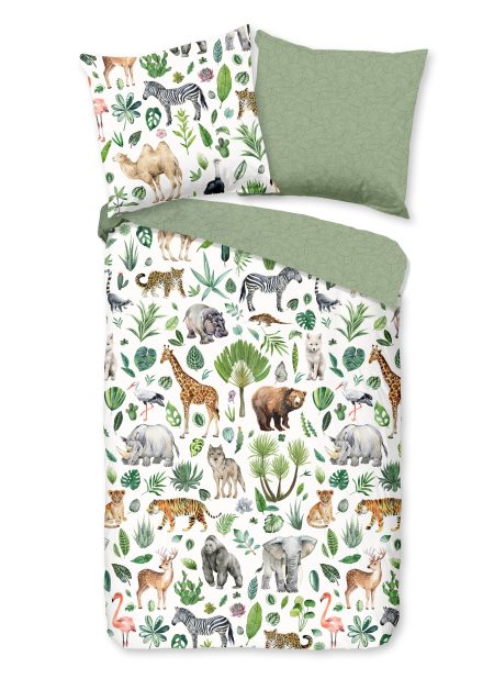 Good Morning Kinderdekbedovertrek "Afrikaanse dieren / big five" - Multi - (135x200 cm) - Katoen