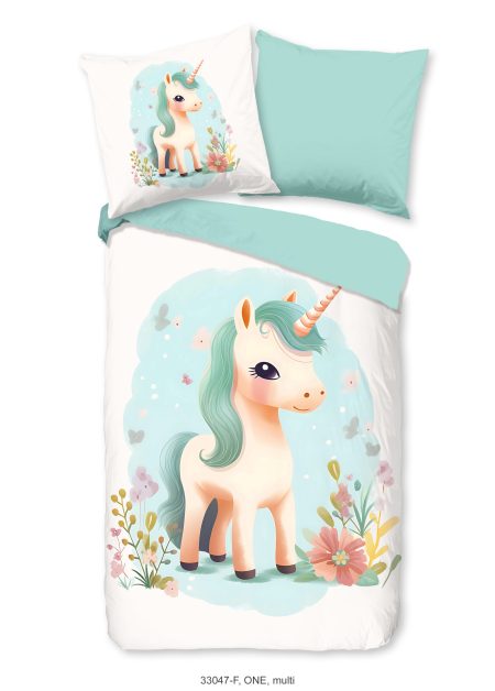 Good Morning Kinderdekbedovertrek "eenhorn" - Multi - (135x200 cm) - Katoen Flanel