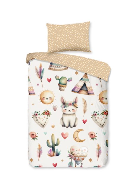 Good Morning Ledikant babydekbedovertrek "woestijnvosjes met cactussen tipi tenten en boho elementen" - Multi - (100x135 cm) - Katoen