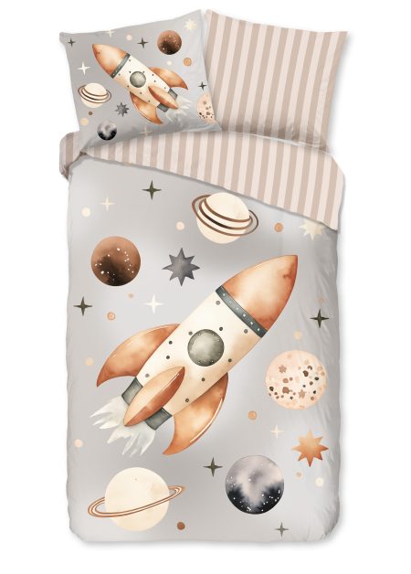 Good Morning Kinderdekbedovertrek "" - Grijs - (140x200/220 cm) - Katoen