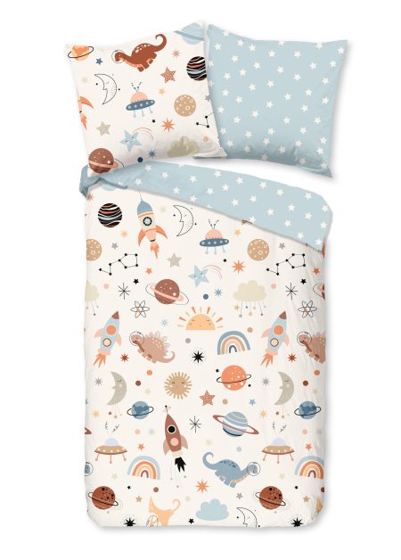 Good Morning Kinderdekbedovertrek "planeten" - Multi - (135x200 cm) - Katoen