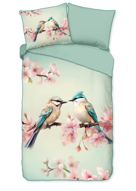 Descanso Dekbedovertrek "" - Mint - (140x200/220 cm) - Katoen Satijn