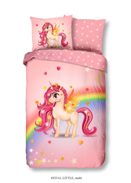 Good Morning Kinderdekbedovertrek "eenhoorn met regenboog" - Multi - (140x200/220 cm) - Katoen
