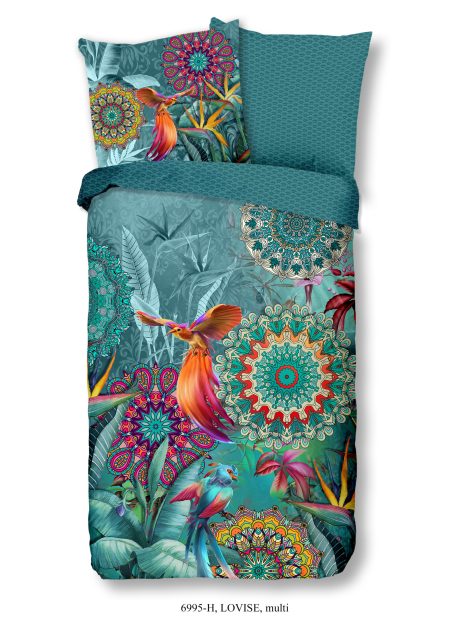HIP Dekbedovertrek "mandala's, bloemen en vogels" - Multi - (135x200 cm) - Katoen Satijn