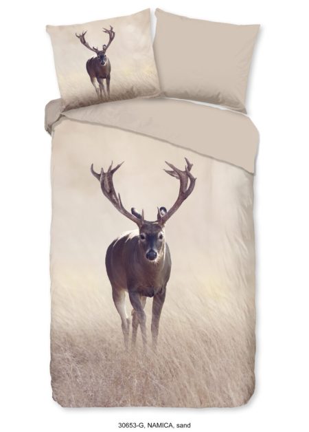 Good Morning Dekbedovertrek "edelhert" - Zand - (140x200/220 cm) - Katoen