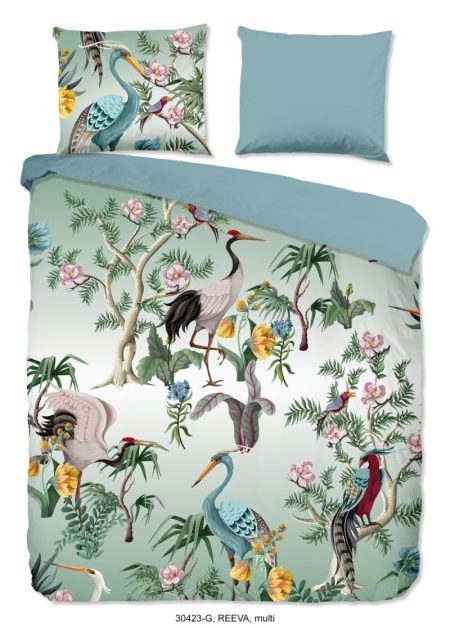 Good Morning Dekbedovertrek "kraanvogel" - Multi - (140x200/220 cm) - Katoen