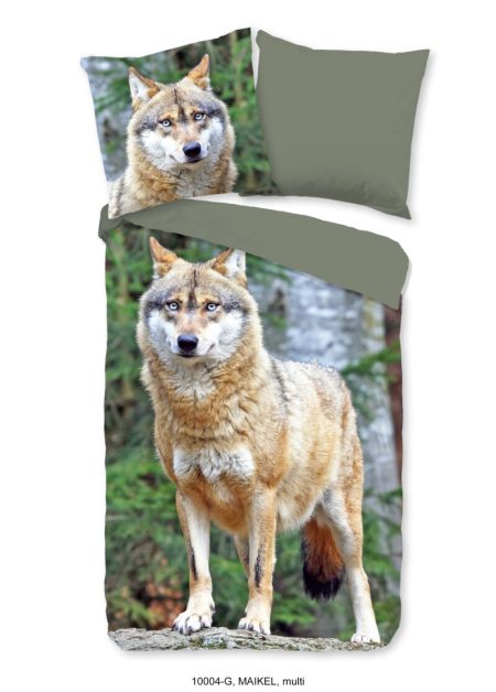 Good Morning Dekbedovertrek "wolf" - Multi - (135x200 cm) - Katoen