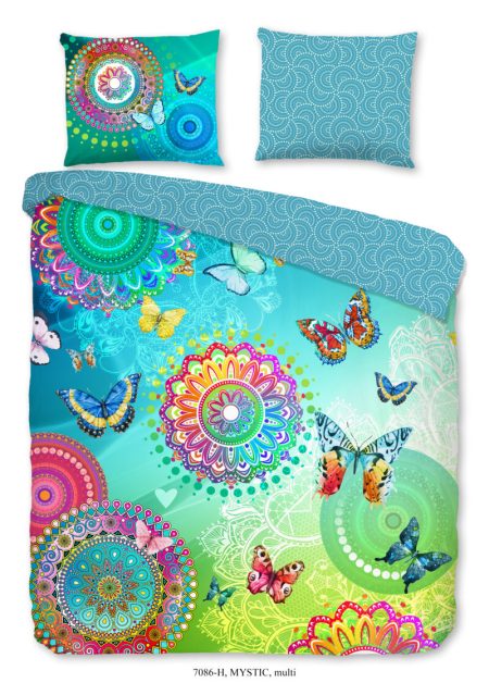 HIP Dekbedovertrek "mandala's en vlinders" - Multi - (240x200/220 cm) - Katoen Satijn
