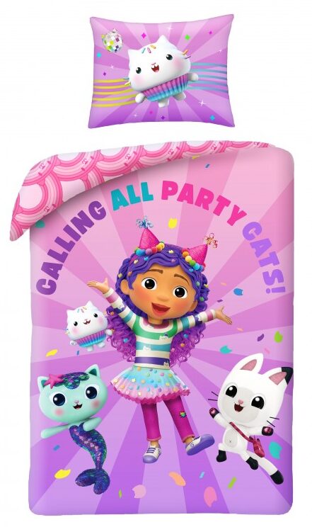 Gabby's Dollhouse dekbedovertrek Party Cast - 140 x 200 cm - Polyester