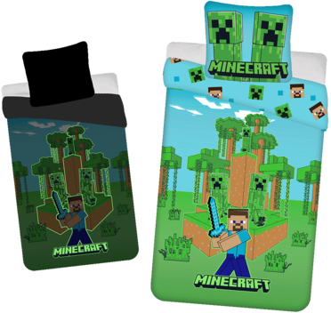 Minecraft Jungle fight Dekbedovertrek Glow in the dark - 140 x 200 cm - Katoen (70 x 90 cm)