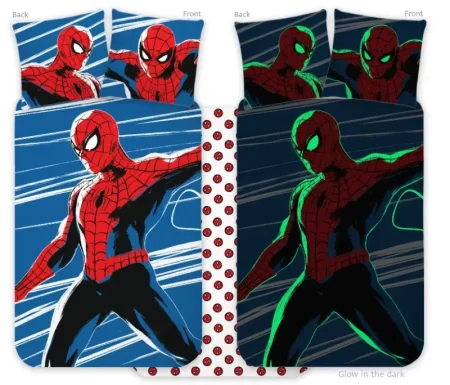 Spiderman Peuterdekbedovertrek Glow in the dark - 100 x 135 cm - Katoen