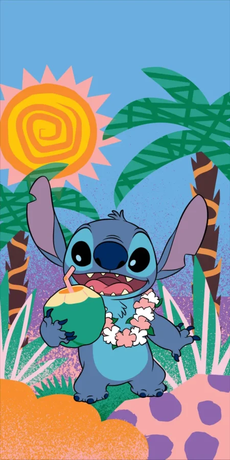 Stitch strandlaken aloha party 70 x 140 cm Katoen