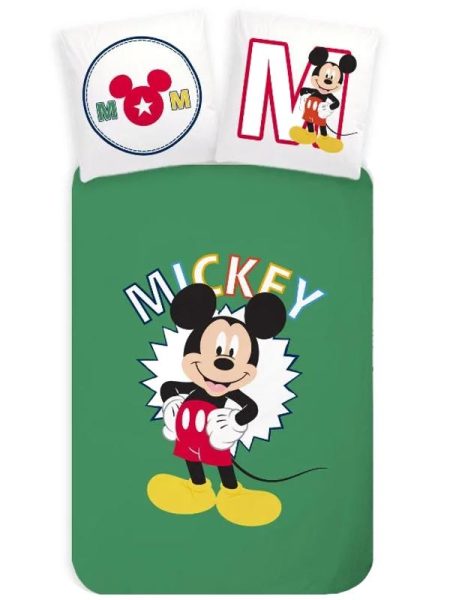 Mickey Mouse Peuterdekbedovertrek Groen  - 100 x 135 cm - Katoen