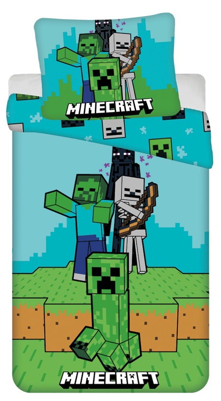 Minecraft Dekbedovertrek MOBS  - 140 x 200 cm - Katoen