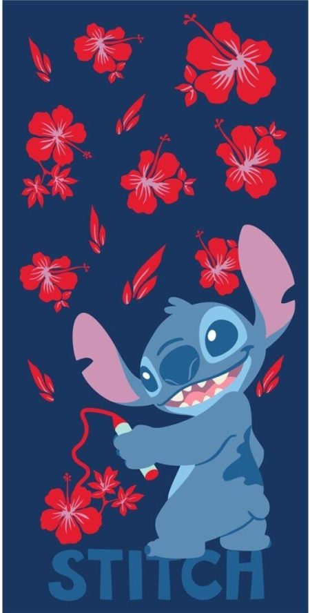 Stitch strandlaken Flowers  70 x 140 cm Katoen