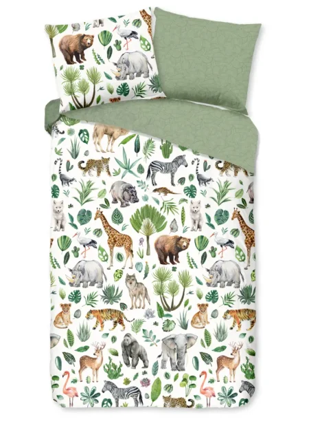 Good Morning Peuter dekbedovertrek "Afrikaanse dieren / big five" - Multi - (120x150 cm) - Katoen