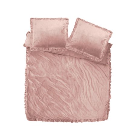 Sleeptime Velvet Ruffles Oud Roze 200 x 220 cm