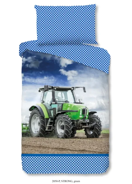 Good Morning Kinderdekbedovertrek "tractor" - Groen - (140x200 cm) - Katoen
