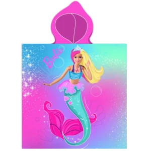 Barbie Poncho - 55 x 100 cm - roze/paars