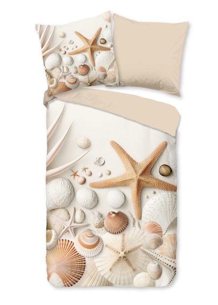 Good Morning Dekbedovertrek "Strand/ zeester" - Zand - (200x200 cm) - Katoen