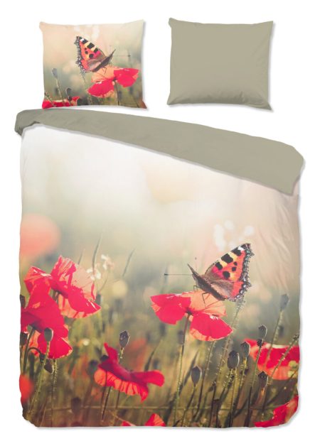 Good Morning Dekbedovertrek "bloemen en vlinders" - Multi - (240x200/220 cm) - Katoen