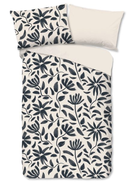 Good Morning Dekbedovertrek "getekende bloemen" - Wit - (140x200 cm) - Katoen