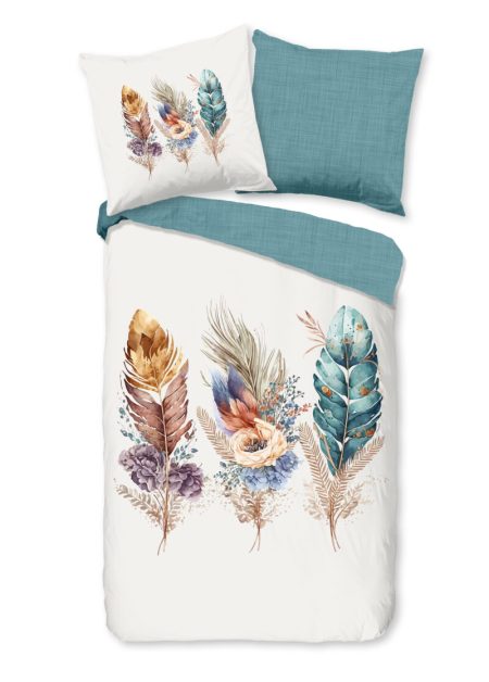 Good Morning Dekbedovertrek "veren" - Multi - (155x220 cm) - Katoen